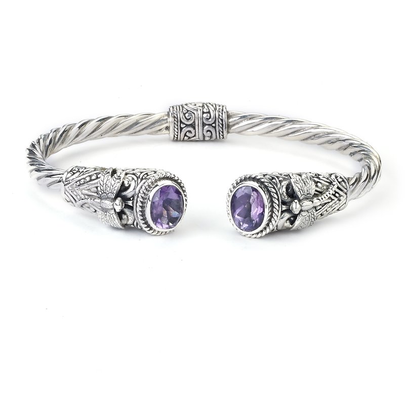 Sterling Silver Amethyst Bangle Bracelet Sterling Silver Amethyst Bangle Bracelet