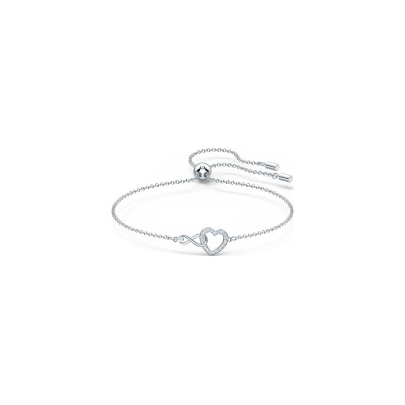 Swarovski Hyperbola bracelet, Infinity and heart, White