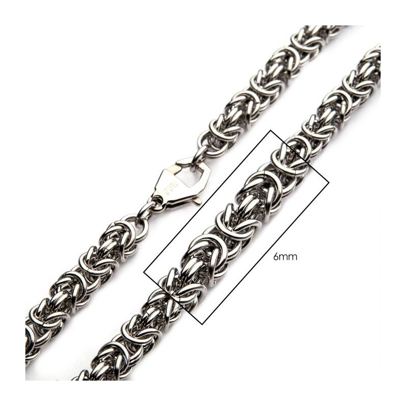 6mm Steel King Byzantine Chain Necklace