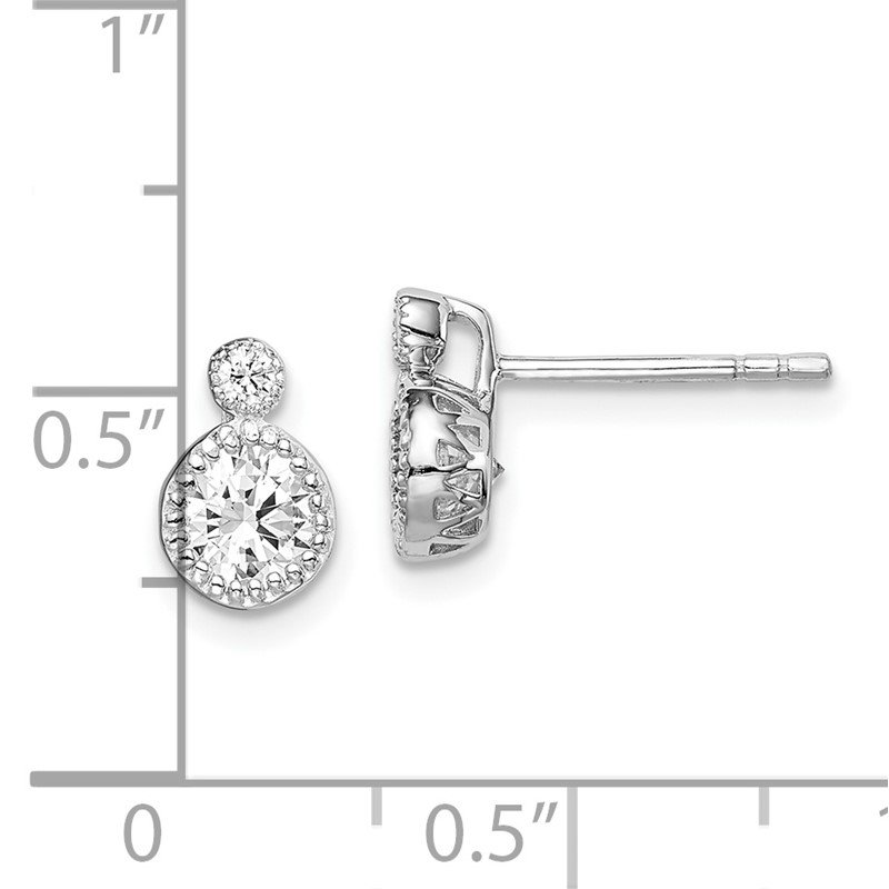 CZ Double Circle Post Earring in Gold Plate CZ Double Circle Post Earring in Gold Plate
