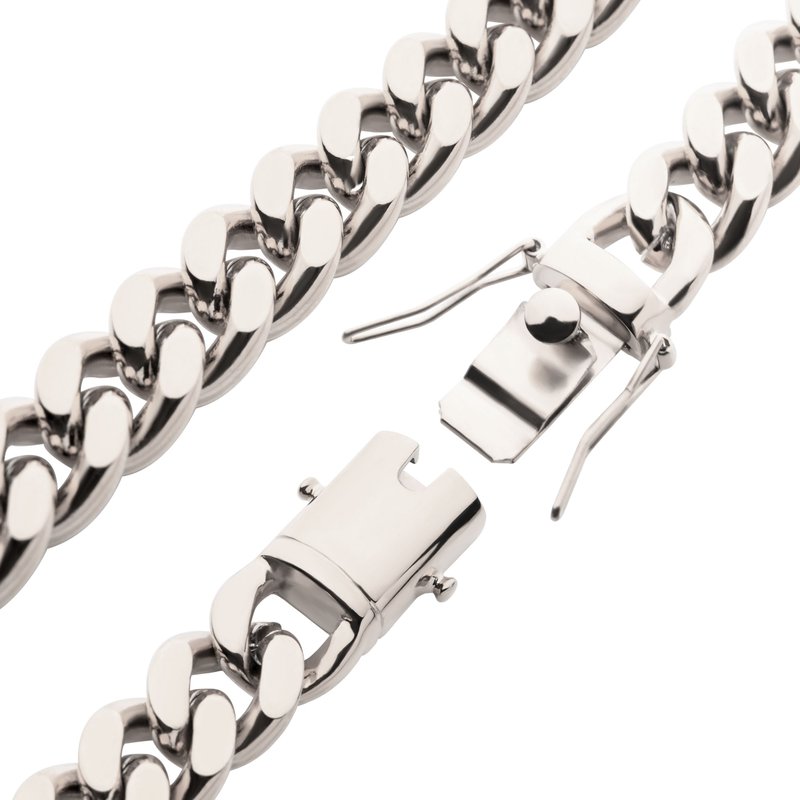 INOX Jewelry 10mm Steel Miami Cuban Chain Bracelet BR15011