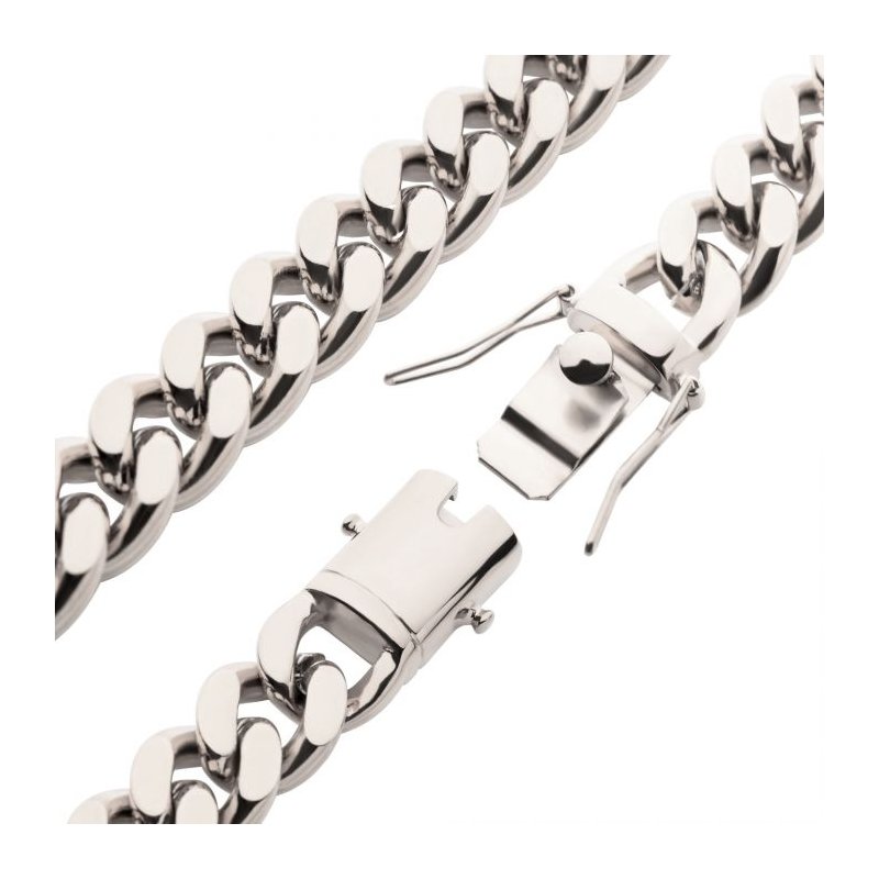 INOX Jewelry 10mm Steel Miami Cuban Chain Bracelet BR15011