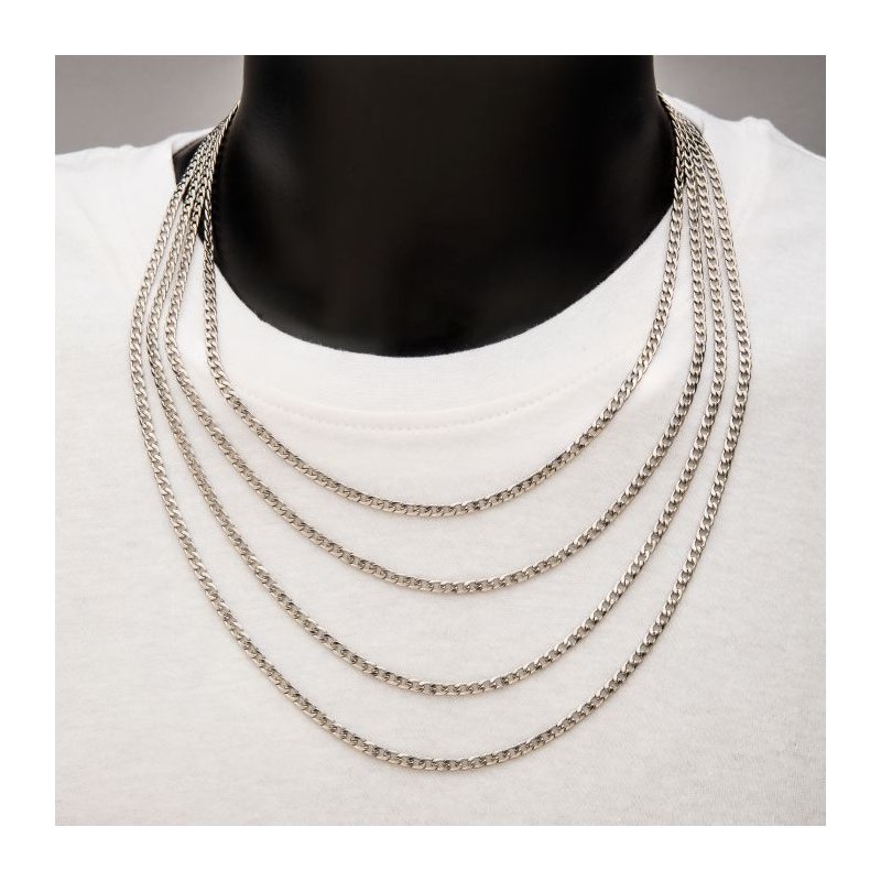 INOX Jewelry 6mm Steel Classic Curb Chain Necklace NSTC1606