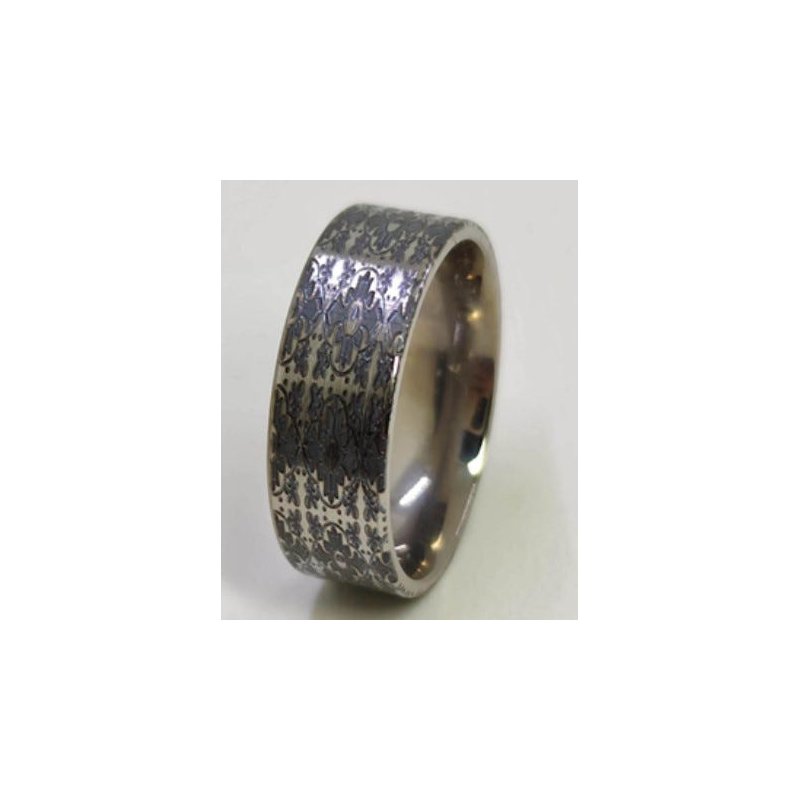Thorsten Rings RADIANCE Flat Titanium Ring with Engraved