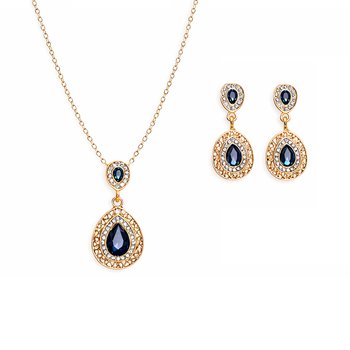 Goldtone Pendant and Dangling Earrings Set ZJ452-JJS91507