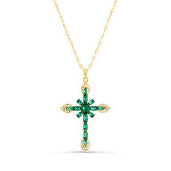 Crystal Green Cross Pendant Z124-LN5100