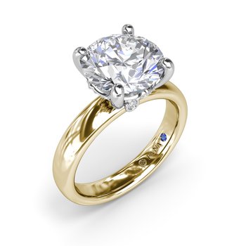 Classic Wide Band Diamond Engagement Ring S4430