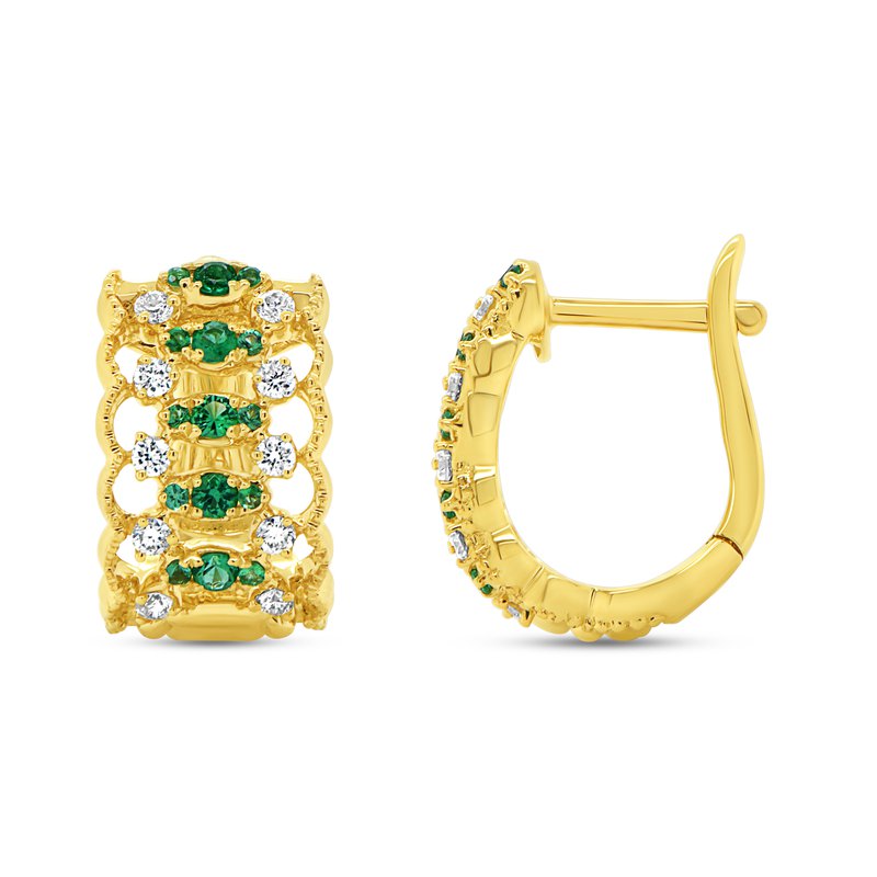 prit新品 Uneek Fine Jewelry Uneek Lace Collection Huggie Earrings 276045