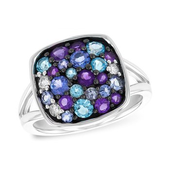Swarovski Matrix cocktail ring, Crystal pearl, Round cut