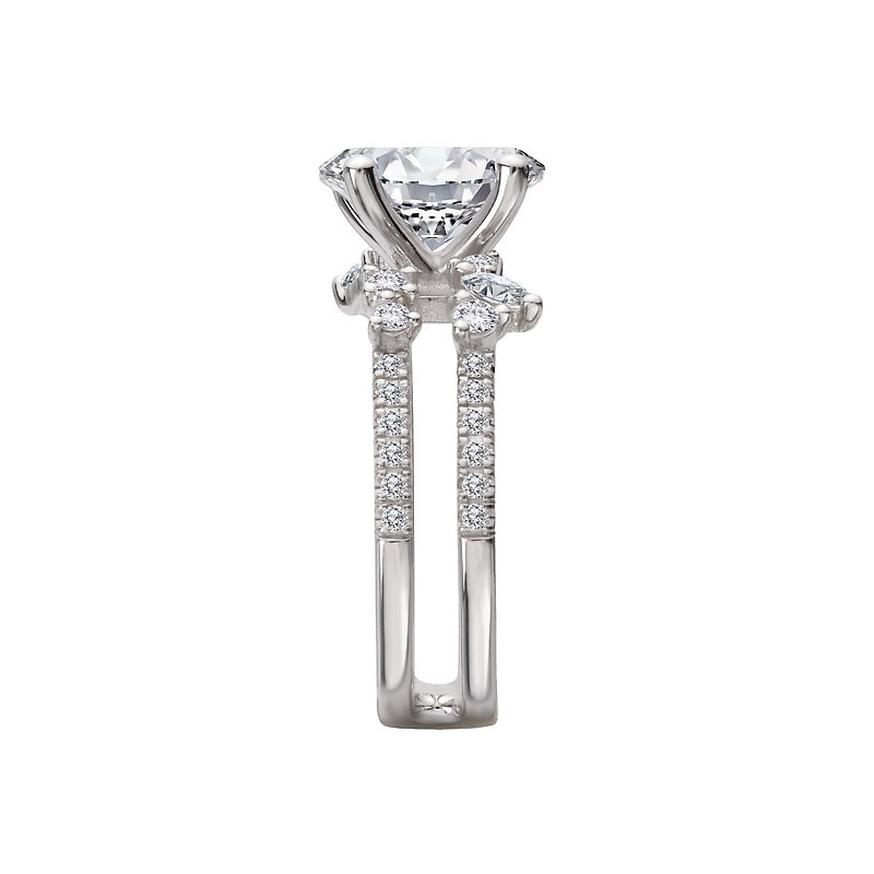 Romance Split Shank Semi-Mount Diamond Engagement Ring