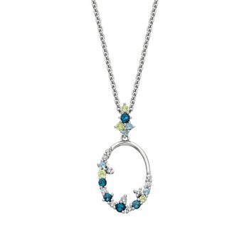 Multicolor Oval Pendant ASPSSA2490MC