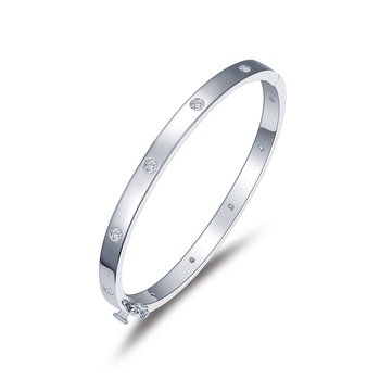 S. Kashi White Gold Bangle Italian Made B4452YG - The