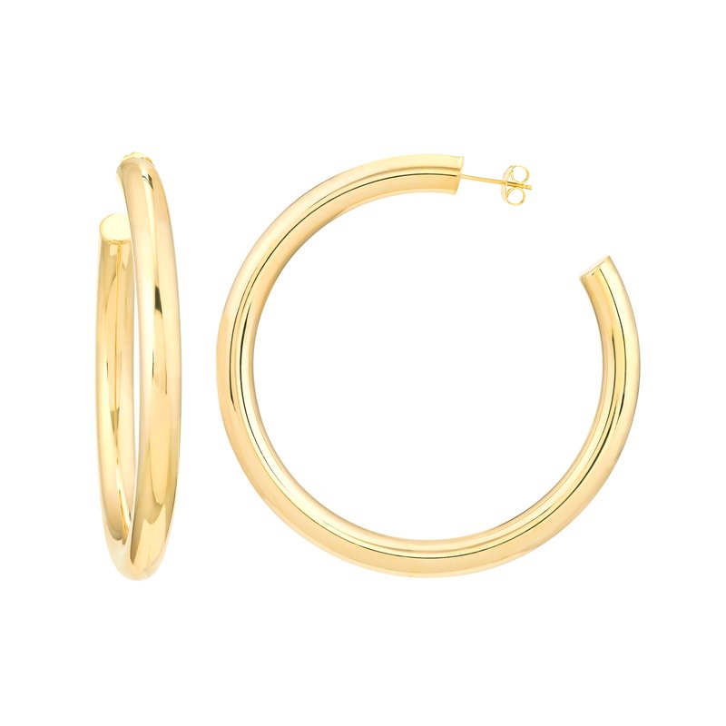 Midas Chain 6mm x 60mm Tube Hoop Earrings TM022338