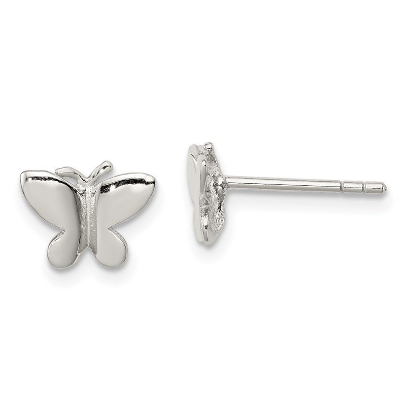 Butterfly Post Stud Earrings Polished Sterling Silver Butterfly Post Stud Earrings Polished Sterling Silver
