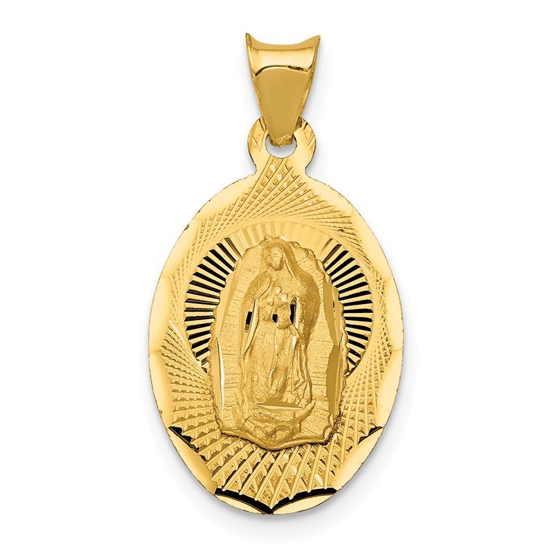 14K Gold Polished D/C Lady Of Guadalupe Oval Pendant 14K Gold Polished D/C Lady Of Guadalupe Oval Pendant