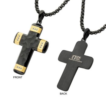 kurupac　F-8950RES/IL Ag970総銀製　18k INOX Jewelry Two Layer Cross with X in the Middle Pendant