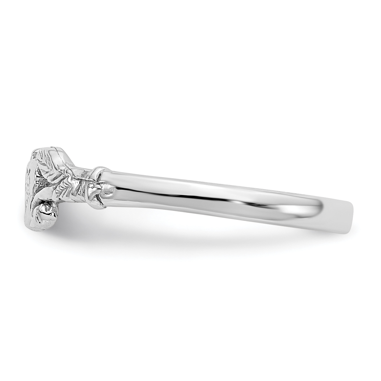 Celestial 14K White Gold Textured Mini Heart Size 1 Baby / Childs