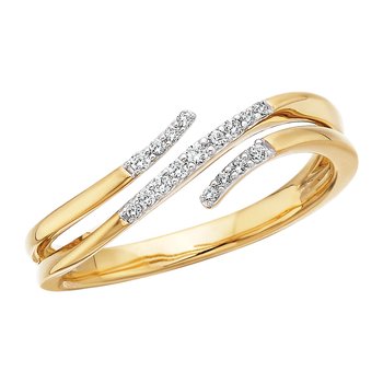Three Row Diamond Wave Ring .10tw TJC10B3449D
