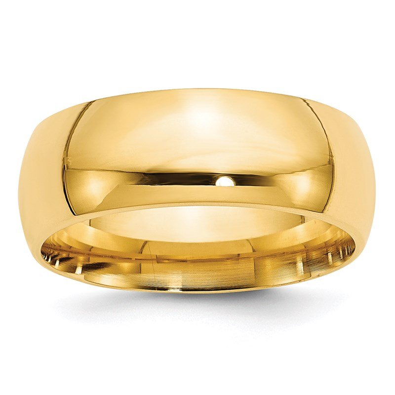 Quality Gold 14k Yellow Gold 8mm Standard Weight Comfort Fit Wedding Band Size 10.5 CF080 Hinrichsen Jewelers