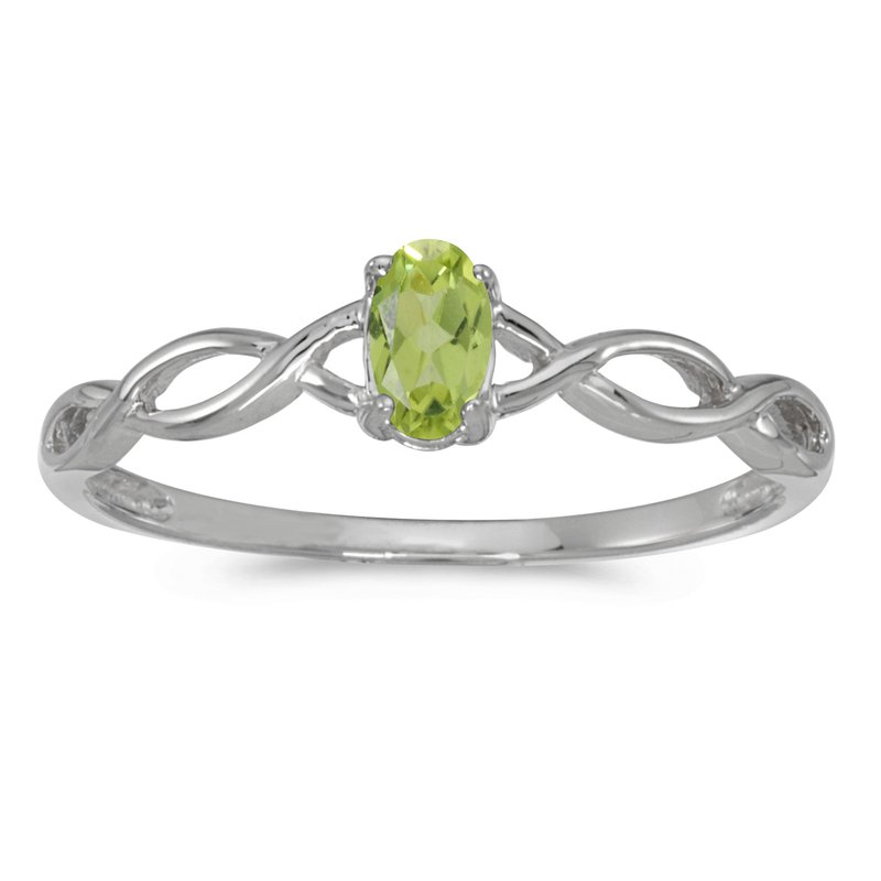 10k White Gold Peridot and Diamond Ring 10k White Gold Peridot and Diamond Ring