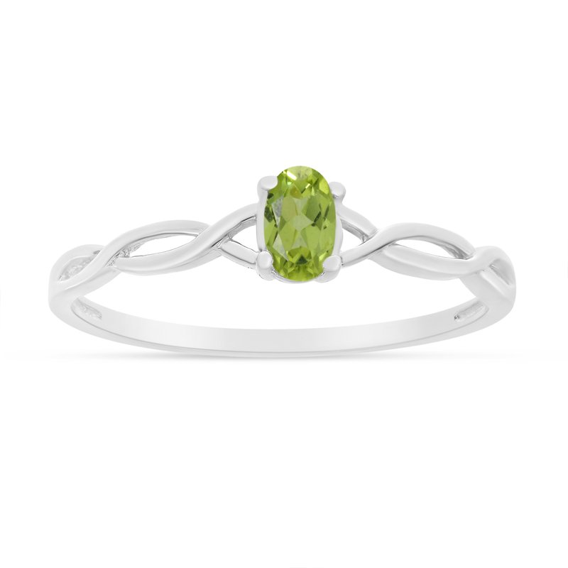 10k White Gold Peridot and Diamond Ring 10k White Gold Peridot and Diamond Ring