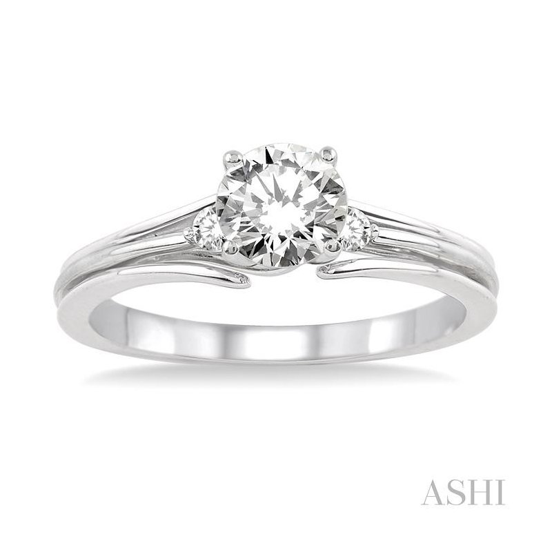 ASHI Round Shape Semi-Mount Diamond Engagement Ring