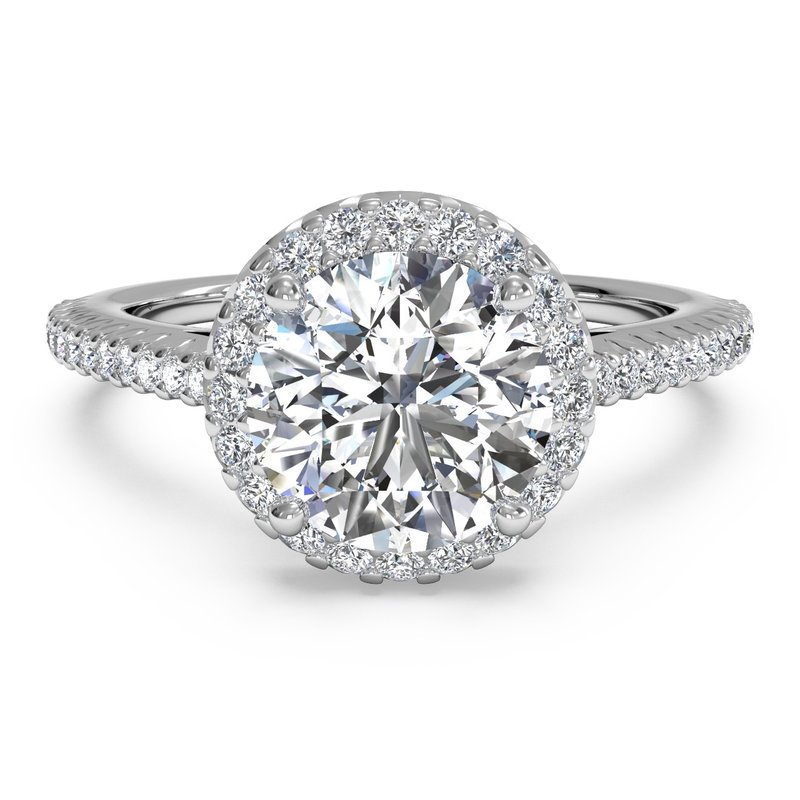 Sterling Silver Halo CZ Wedding Engagement Insert Ring Set