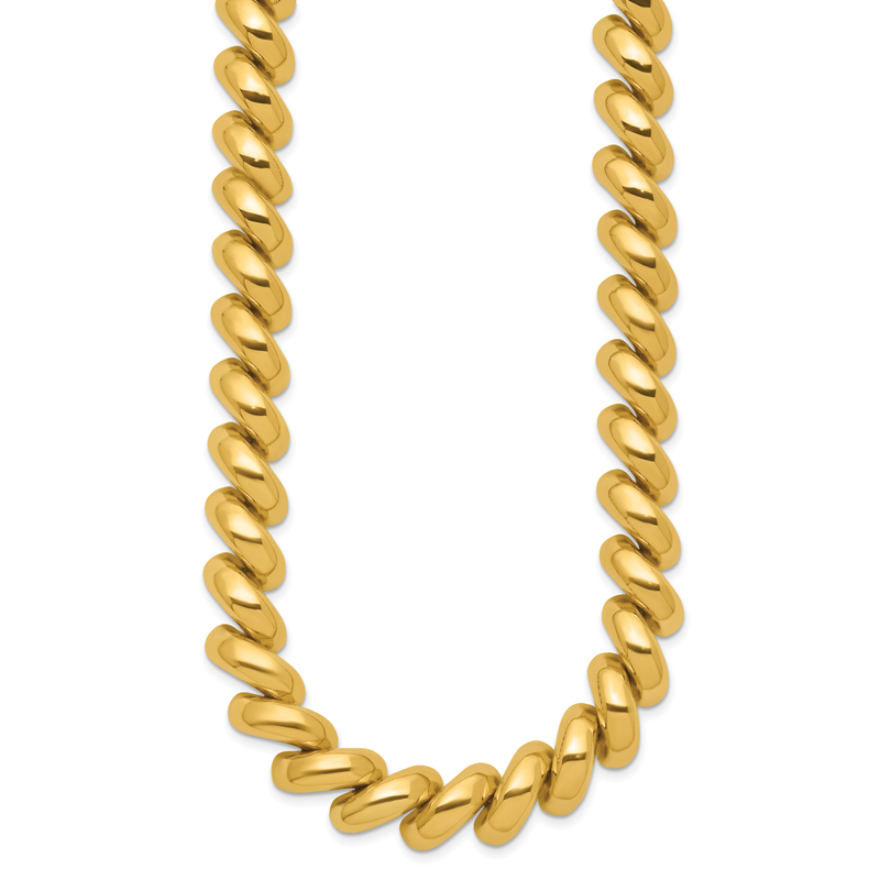 Quality Gold 14k Polished 12mm 17 inch San Marco Necklace