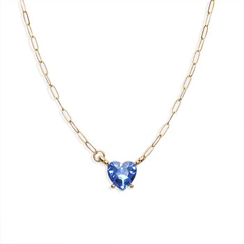 Blue Crystal Heart Necklace Z124-LN4381BL