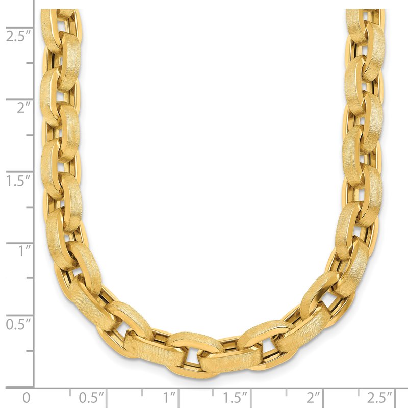 Herco 18K Polished and Brushed Fancy Cable Link Necklace