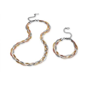 Tricolor Necklace and Bracelet Set Z124-LN3822