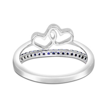 Sterling Silver Created Blue Sapphire Heart Ring R11204CSS