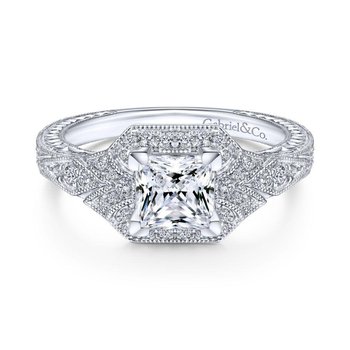 Gabrielさん、 Gabriel Bridal Top Picks 14K White Gold Round Sapphire and