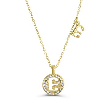 Goldtone Sparkly Hollow E Pendant Z124-LN5495E
