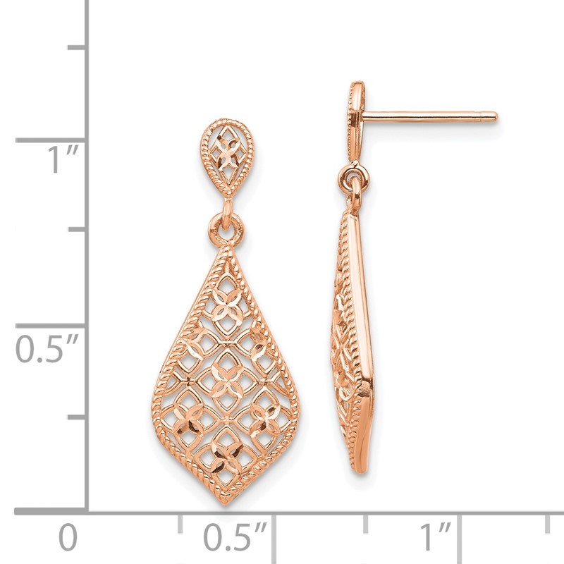 Rose gold dangle earrings jewelry discount