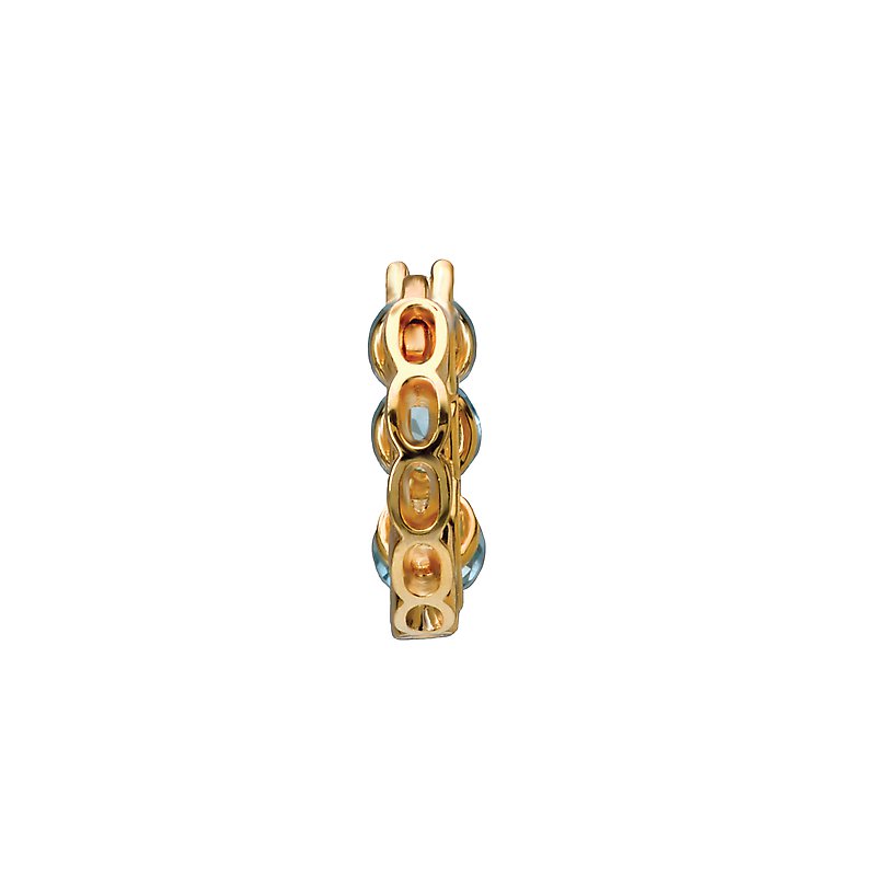Three Stone Blue Topaz Earrings