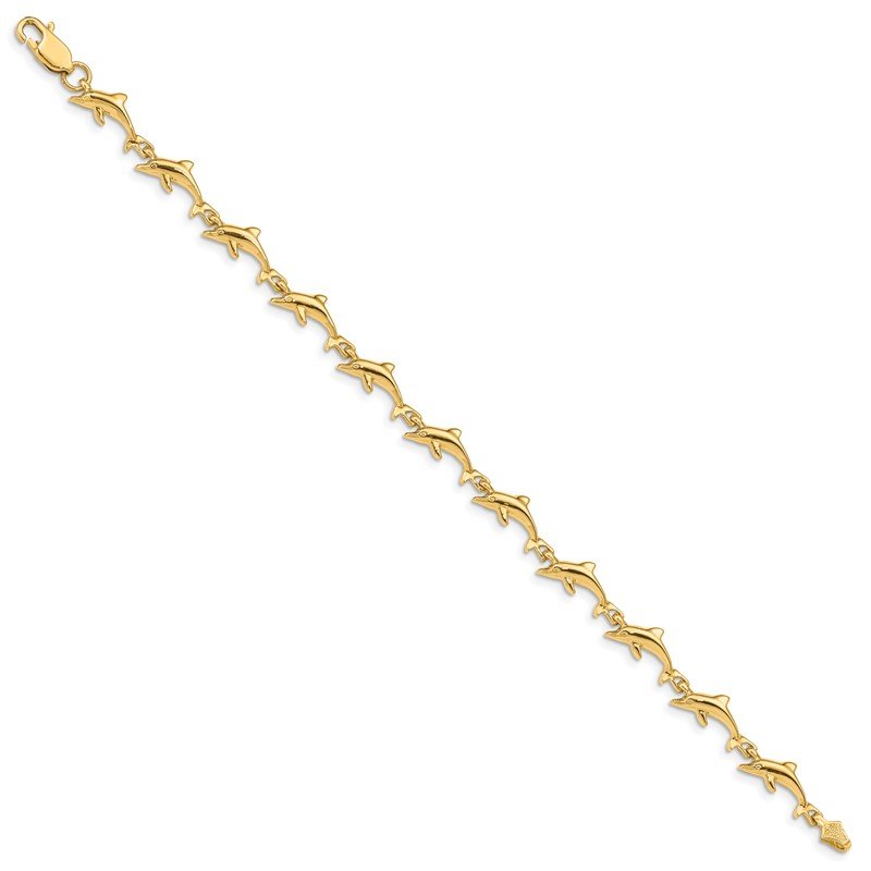 14k gold hotsell multi textured dolphin bracelet