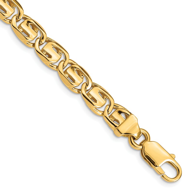 Quality Gold 14K 18 inch 7.5mm Hand Polished Fancy Link with