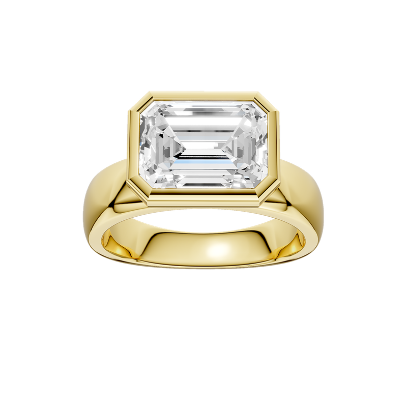 Revelation Wide Shank East-West Bezel Set Engagement Ring RS07375