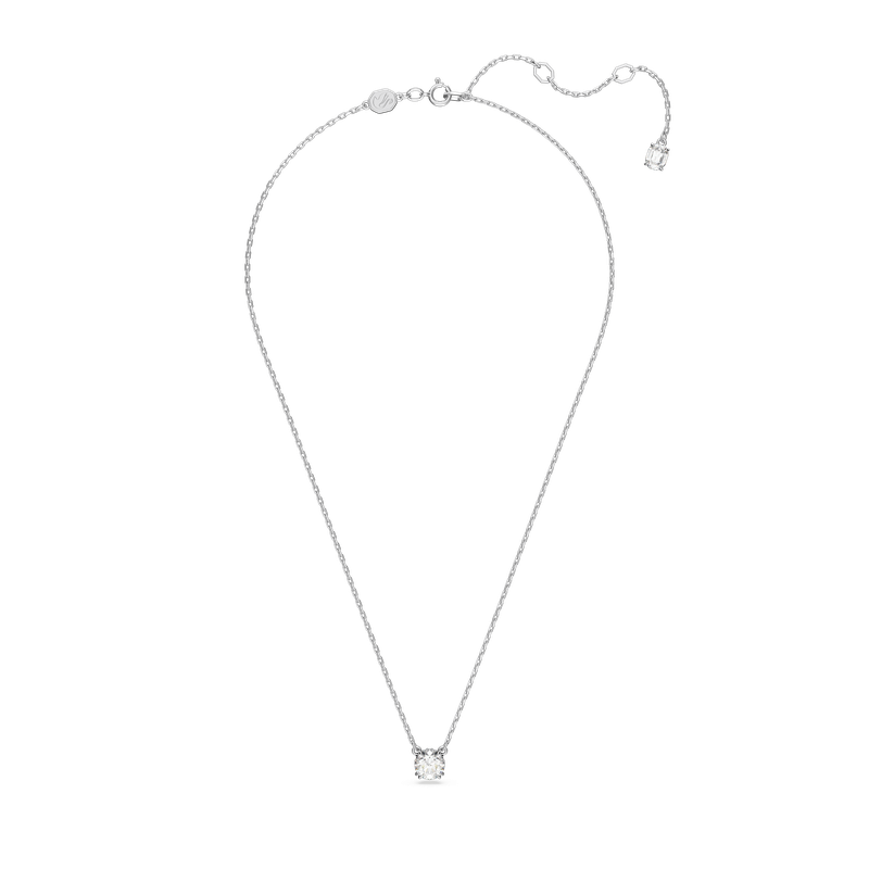 ネックレス・ペンダント SWAROVSKI Stilla rhodium necklace 5636706 Swarovski Stilla pendant, Round cut, White, Rhodium plated