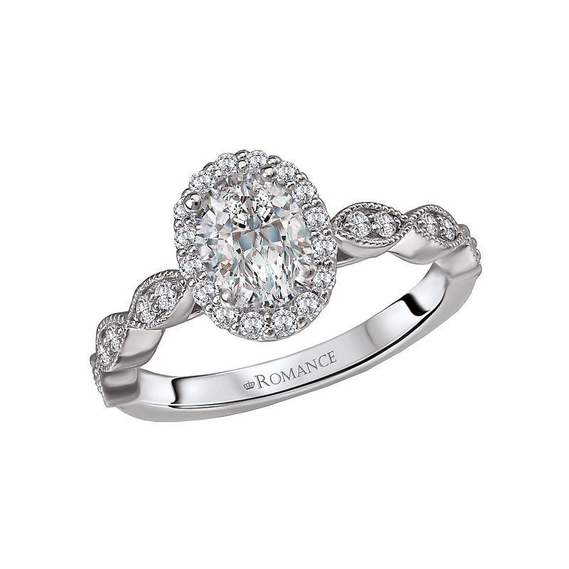 Romance Halo Semi Mount Ring 117907-OV100K - Yellowstone