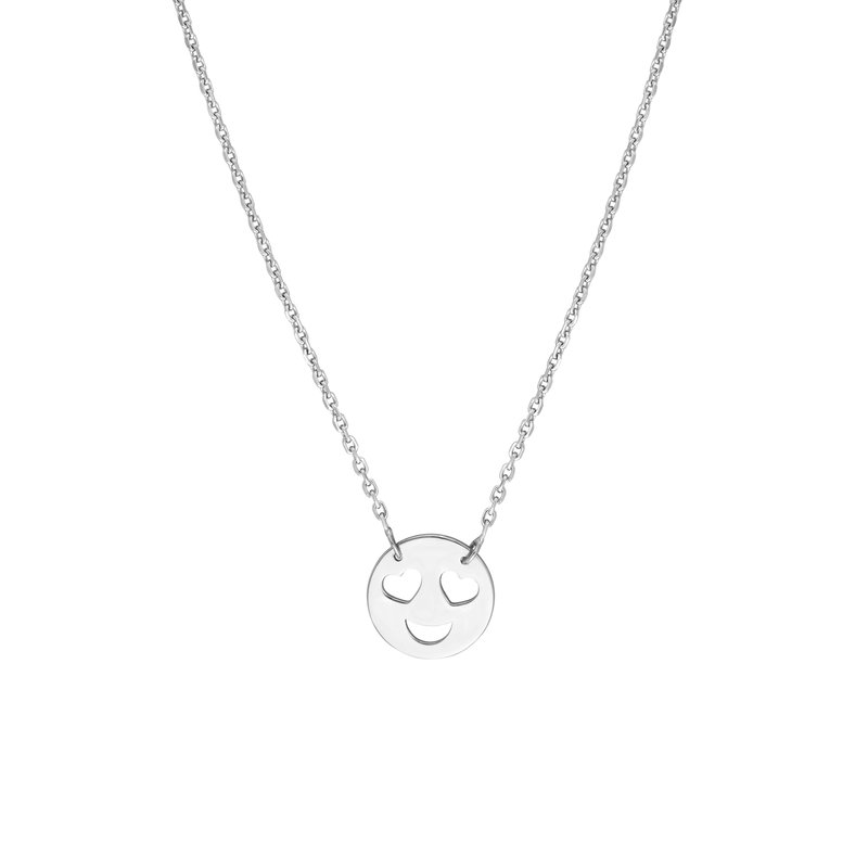 Midas Chain Sterling Silver Heart Eyes Emoji Adjustable Necklace