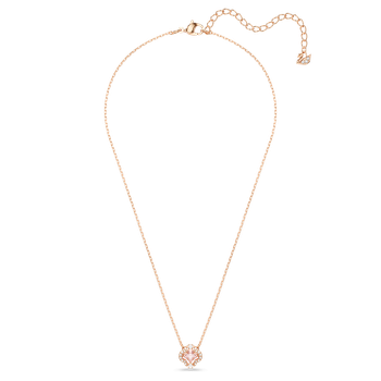 Swarovski Una necklace, Clover, Pink, 18K rose gold finish 5514488