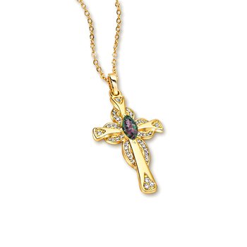 Crystal Bloodstone Cross Pendant J452-JJP51233