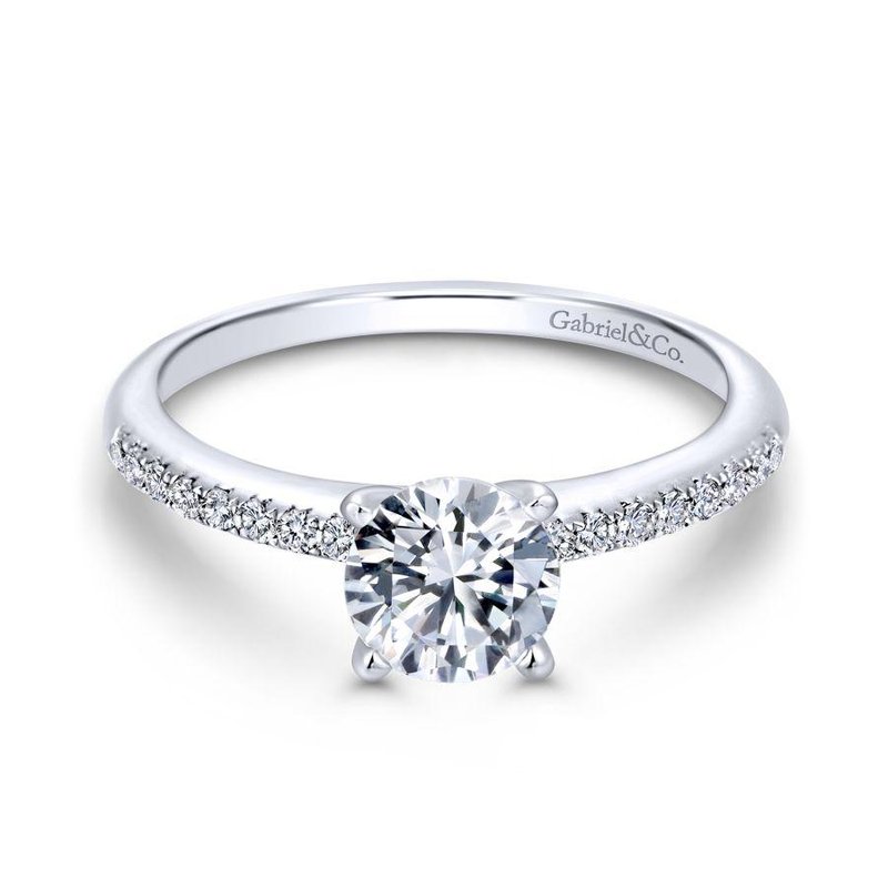 Bridal Bestsellers by Gabriel 14K White Gold Round Diamond  Exquisite 14K Karat Solid White Gold Diamond Wedding Engagement Ring - Size 4.25 main image 0