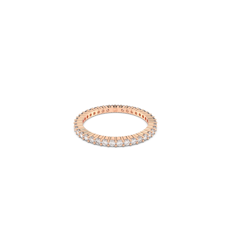Swarovski Matrix Vittore ring, Round cut, White, Rose gold