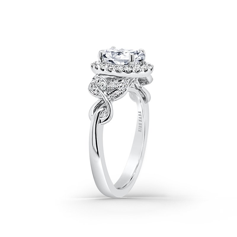 Kirk Kara Oval Leaf Halo Diamond Engagement Ring K282V8X6