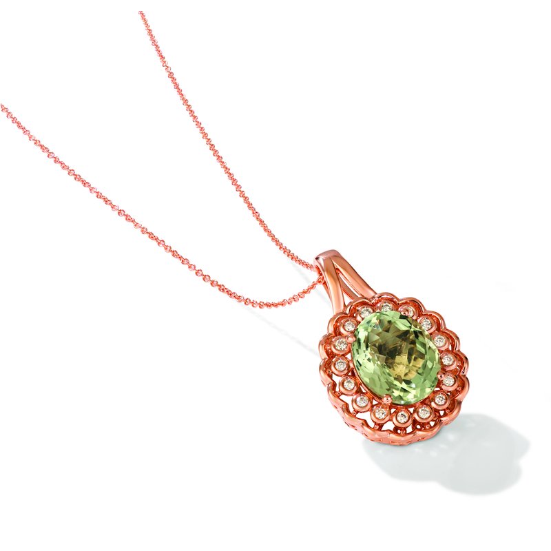 14K Strawberry Gold Mint Julep Quartz 4 3 4 cts. Pendant