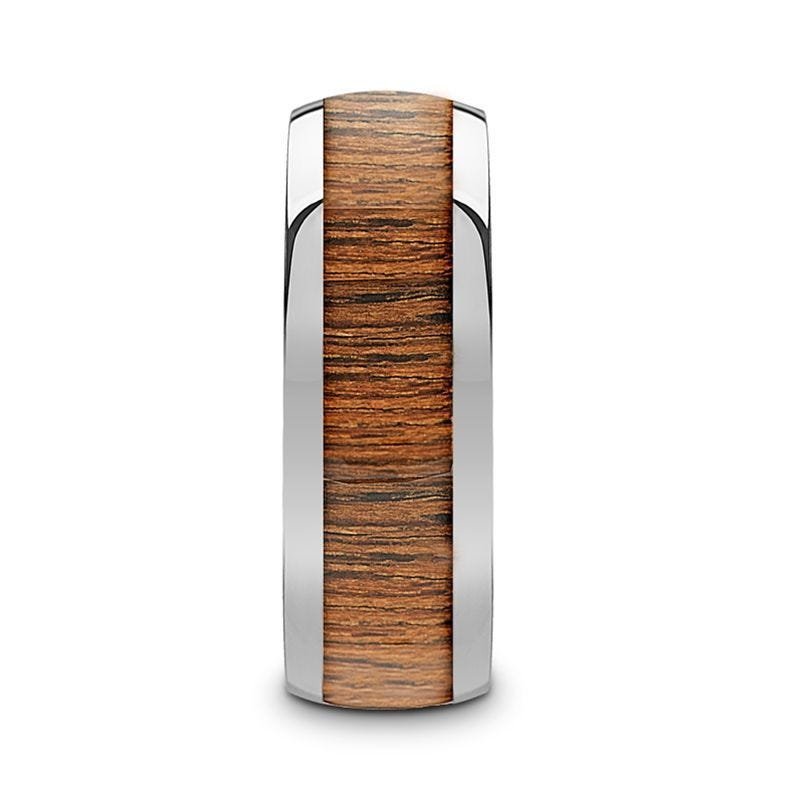 Thorsten KAMEHA Tungsten Domed Profile Polished Finish Men’s Wedding Ring with Koa Wood Inlay - 8mm Thorsten KAMEHA Tungsten Domed Profile Polished Finish Men’s Wedding Ring with Koa Wood Inlay - 8mm