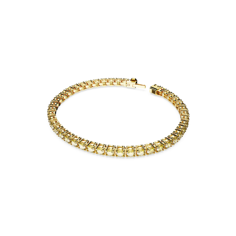 Swarovski tennis bracelet yellow gold sales